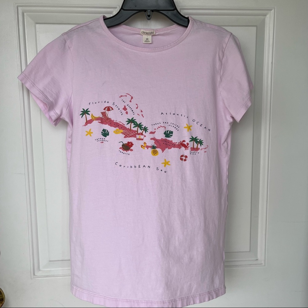•Crewcuts• Girls Short Sleeved Caribbean Tee -  Size 16